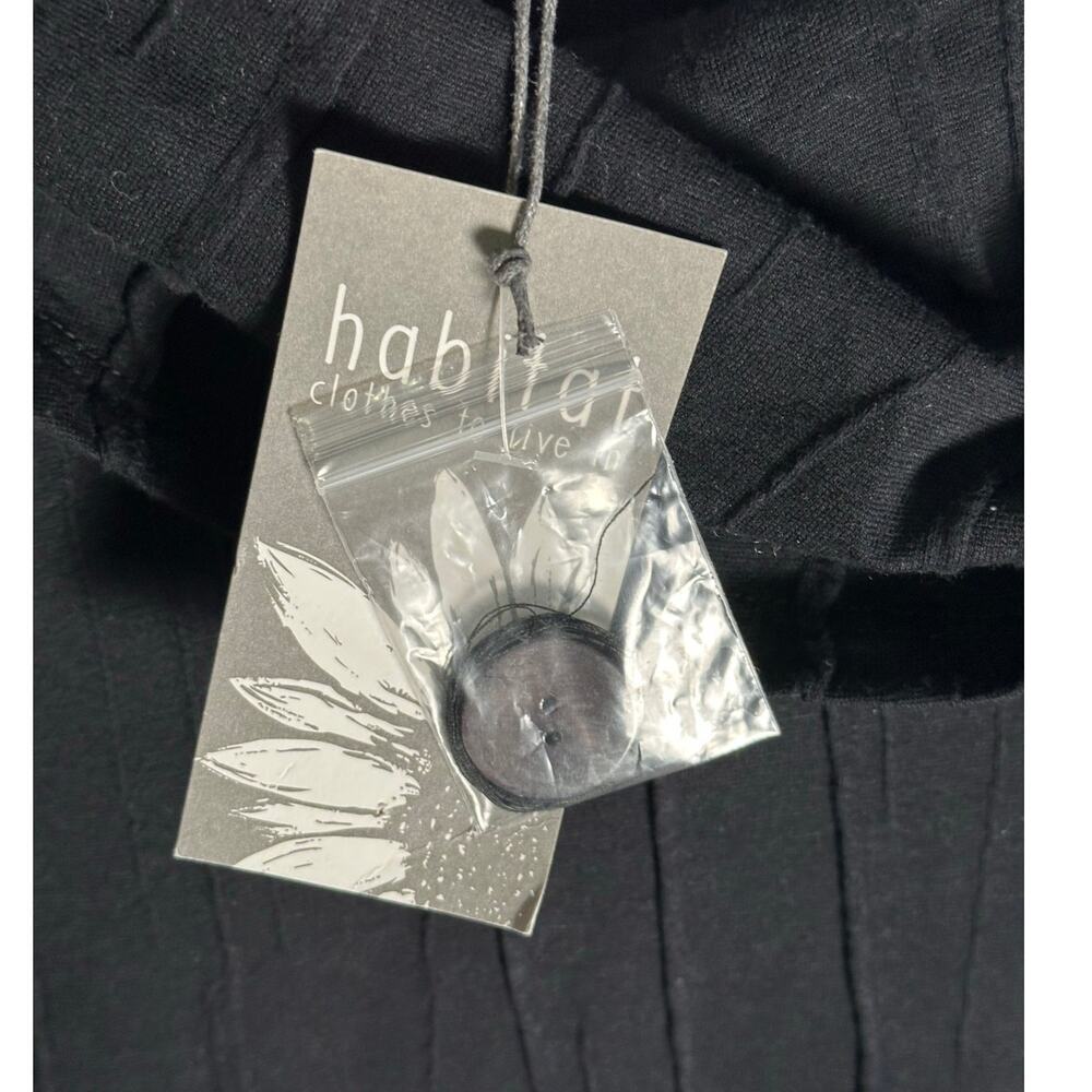 Habitat NWT Sz M Steady‎ Stream Cowl Pocket Tunic Top Linen Blend Black Crinkle - Picture 4 of 12